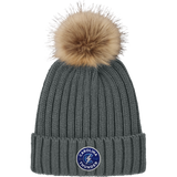 Carolina Thunder Faux Fur Pom Beanie